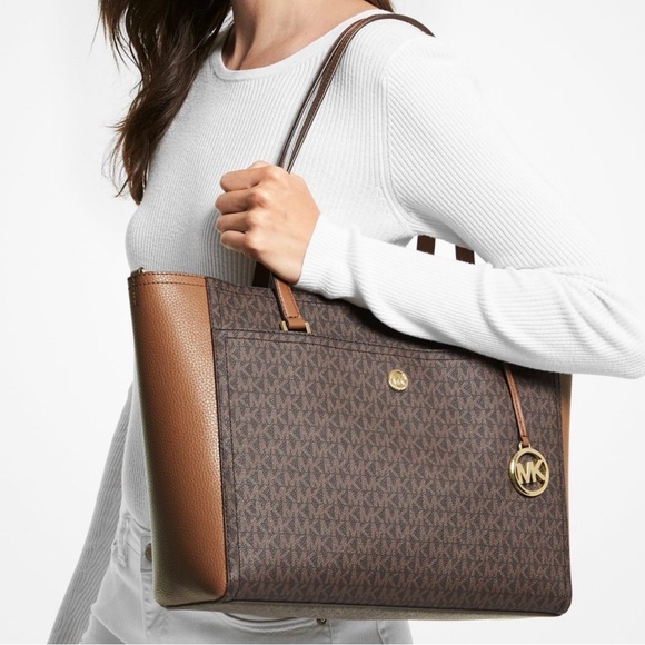 NWT Michael Kors MK Maisie 3 in 1 Leather Large Tote - Picture 12 of 12